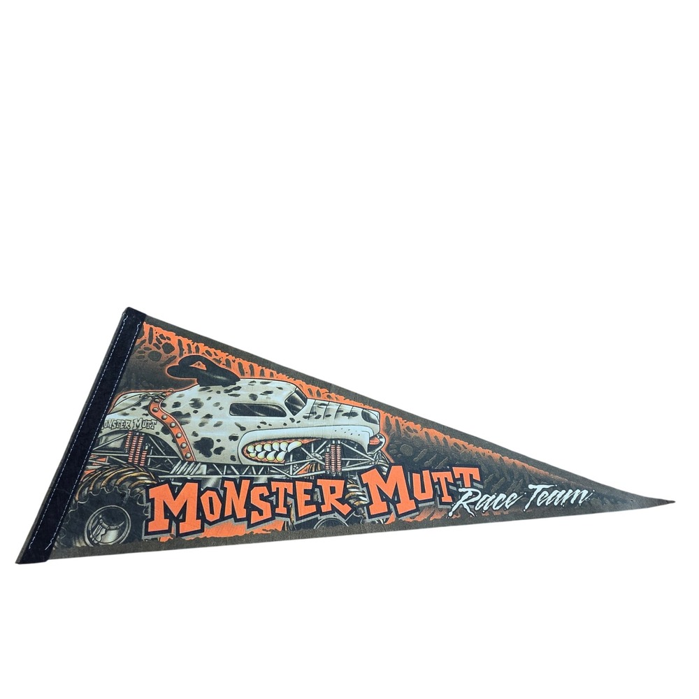 Monster Jam Monster Mutt Race Team Felt Pennant 12"x29" Monster Truck Wall Decor